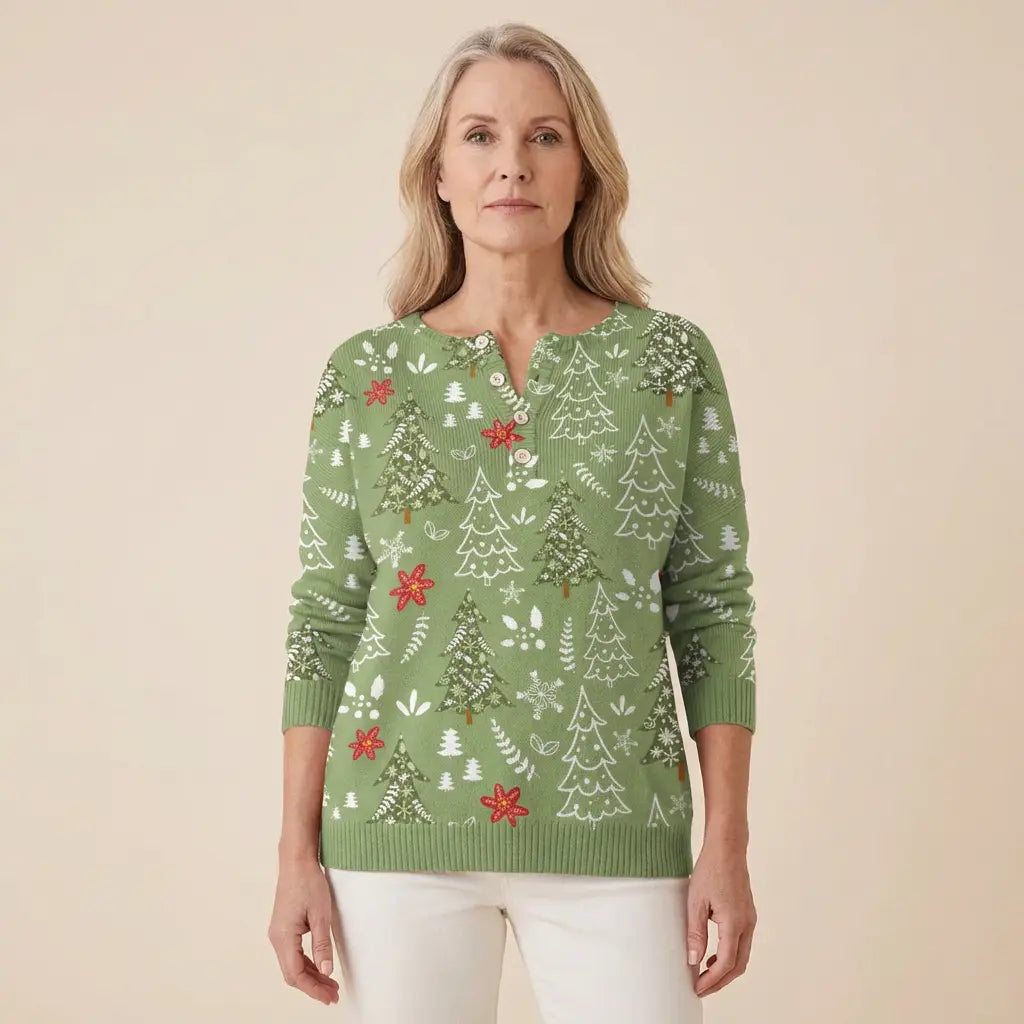 Valenne - Christmas Sweater With Buttons