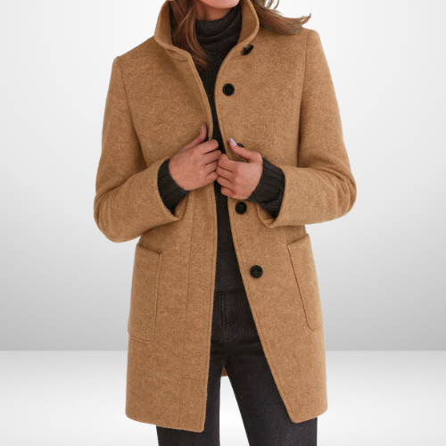 Valenne | Sleek Wool-Blend Tailored Coat