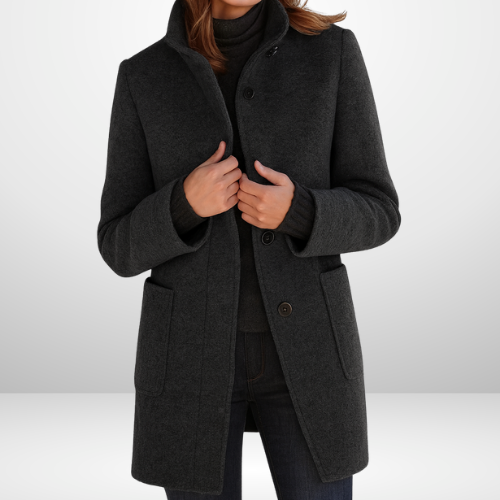 Valenne | Sleek Wool-Blend Tailored Coat