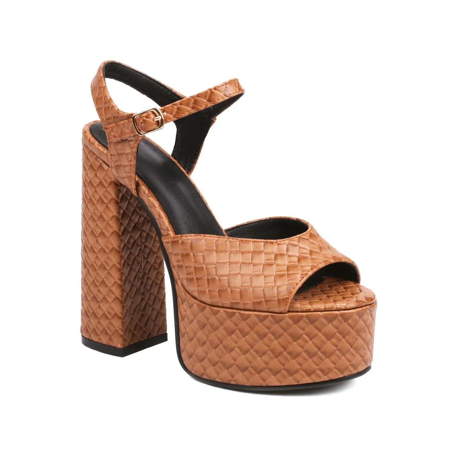 Aria Buckle Vegan Leather Heels