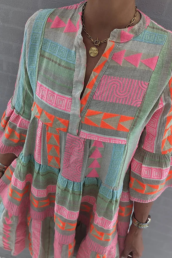 ANDREA | ELEGANT FLARE-SLEEVED DRESS