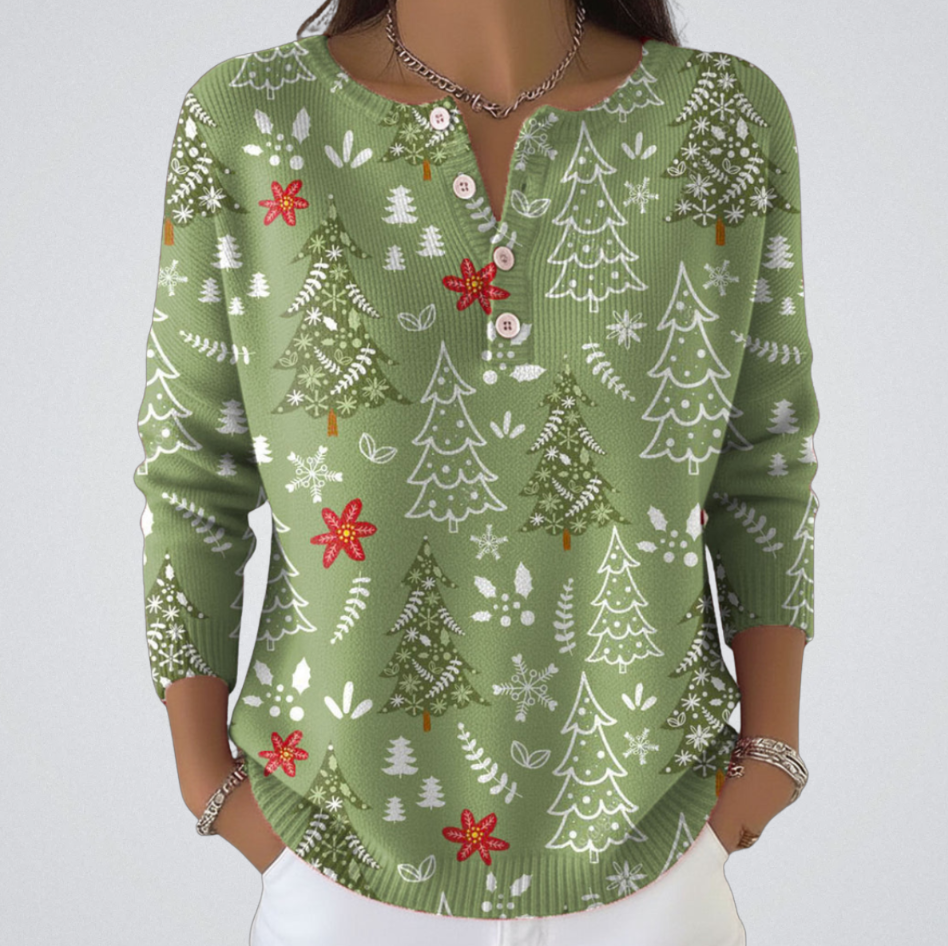 Valenne - Christmas Sweater With Buttons