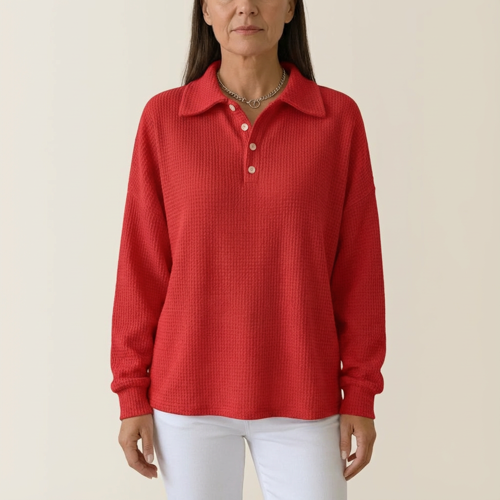Ava | Soft Knit Polo Sweater