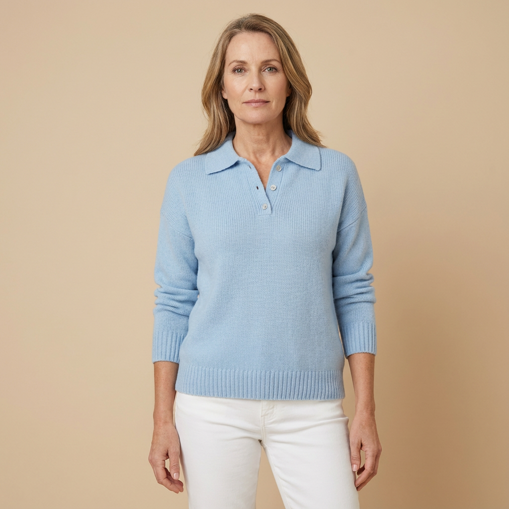 Olivia - Soft Polo Knit Sweater