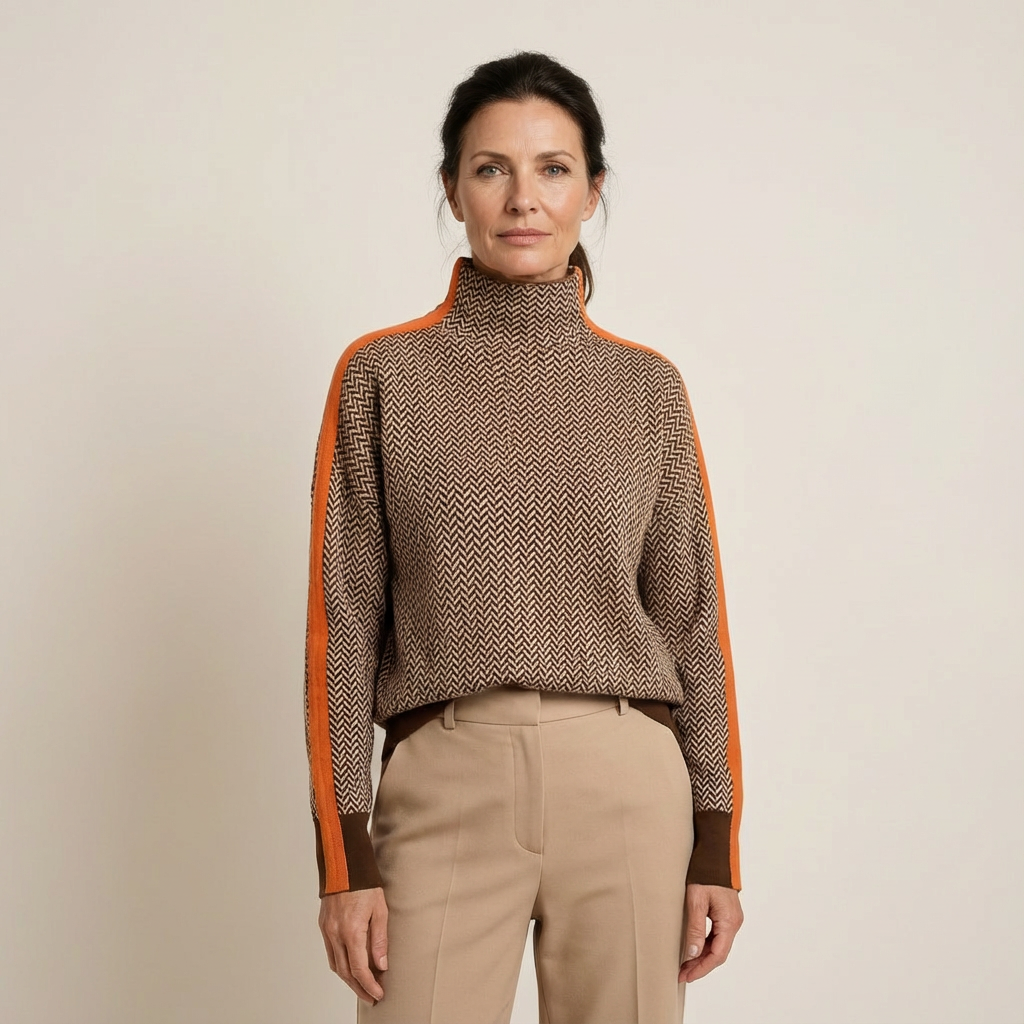 Valenne| Turtleneck with striking contrasting stripes