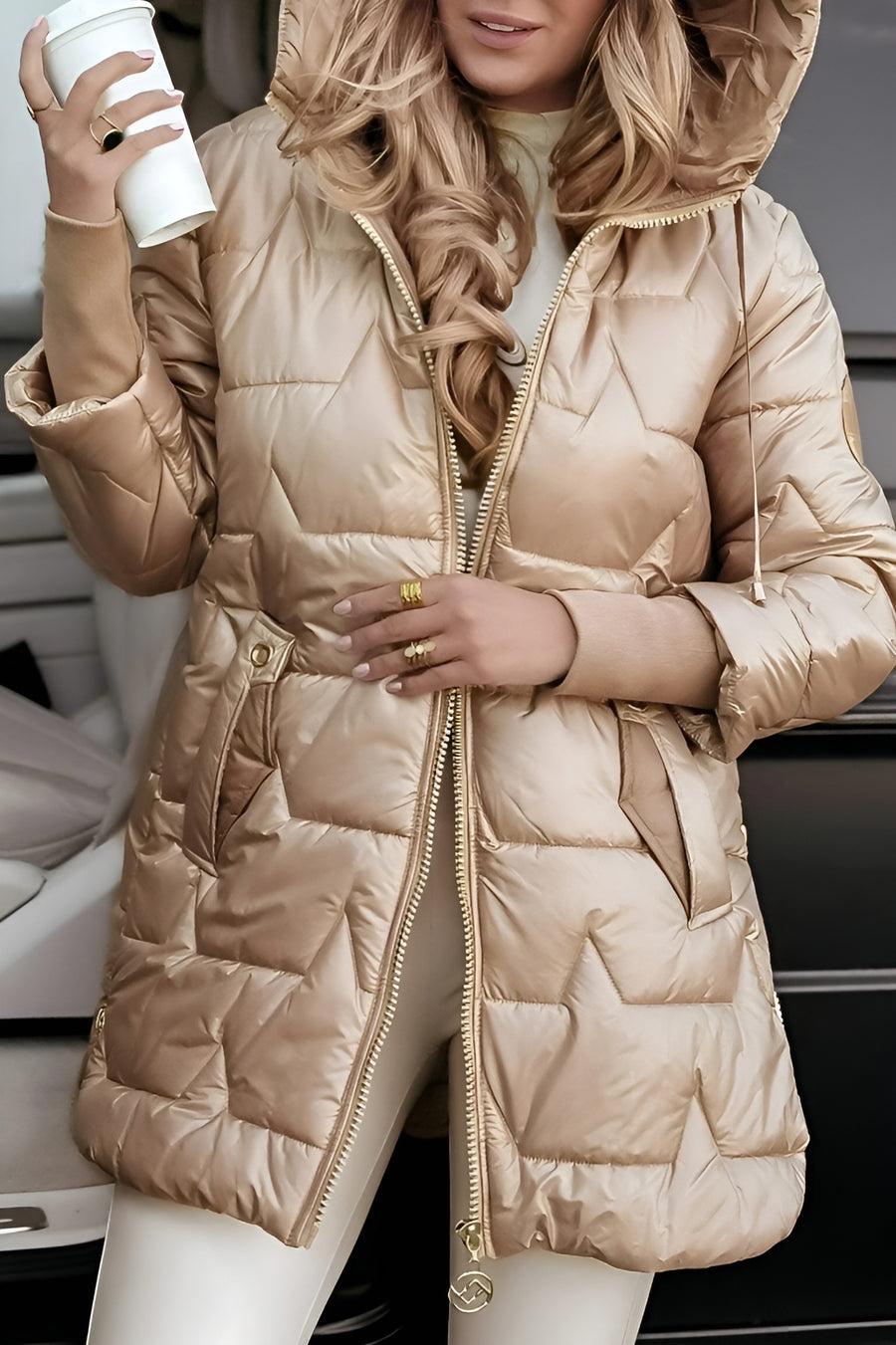 Valenne- Elegant Winter Coat With Hood And Padding