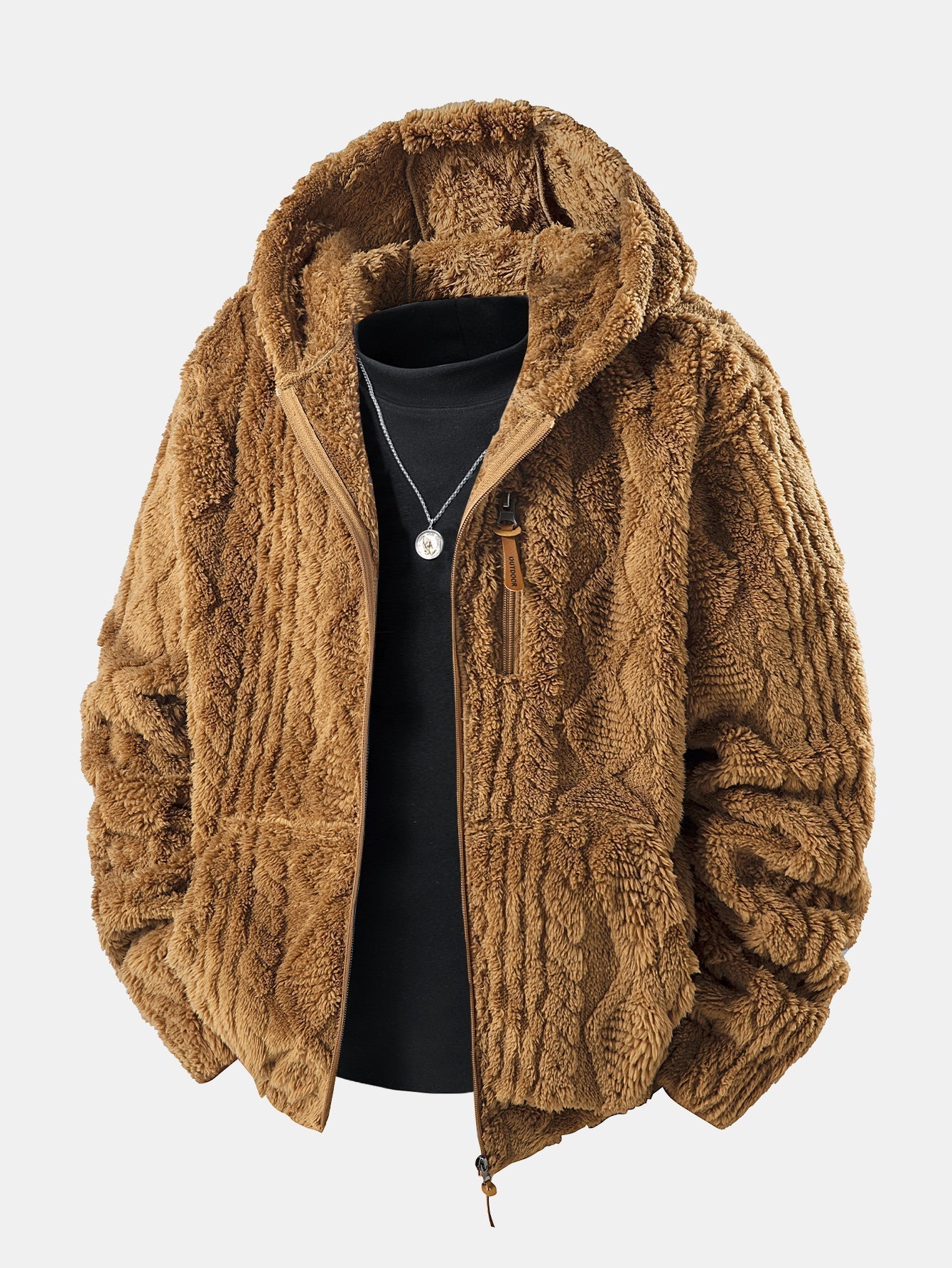 Bert | Geometric Jacquard Teddy Hoodie