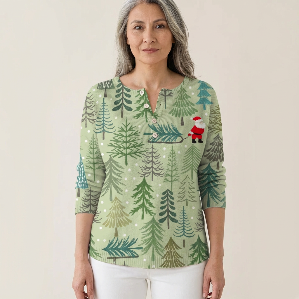 Moneeka - Christmas Sweater With Buttons