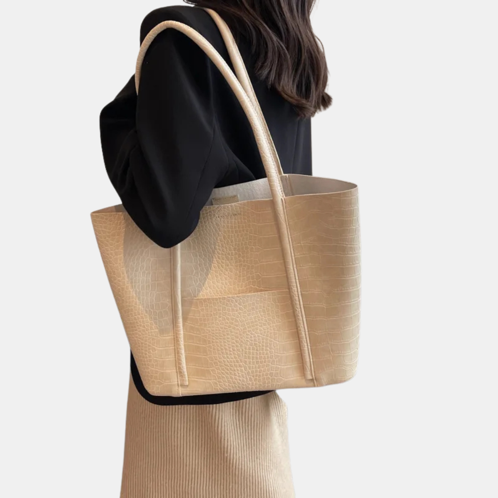 Sophia | Croc Leather Shoulder Bag