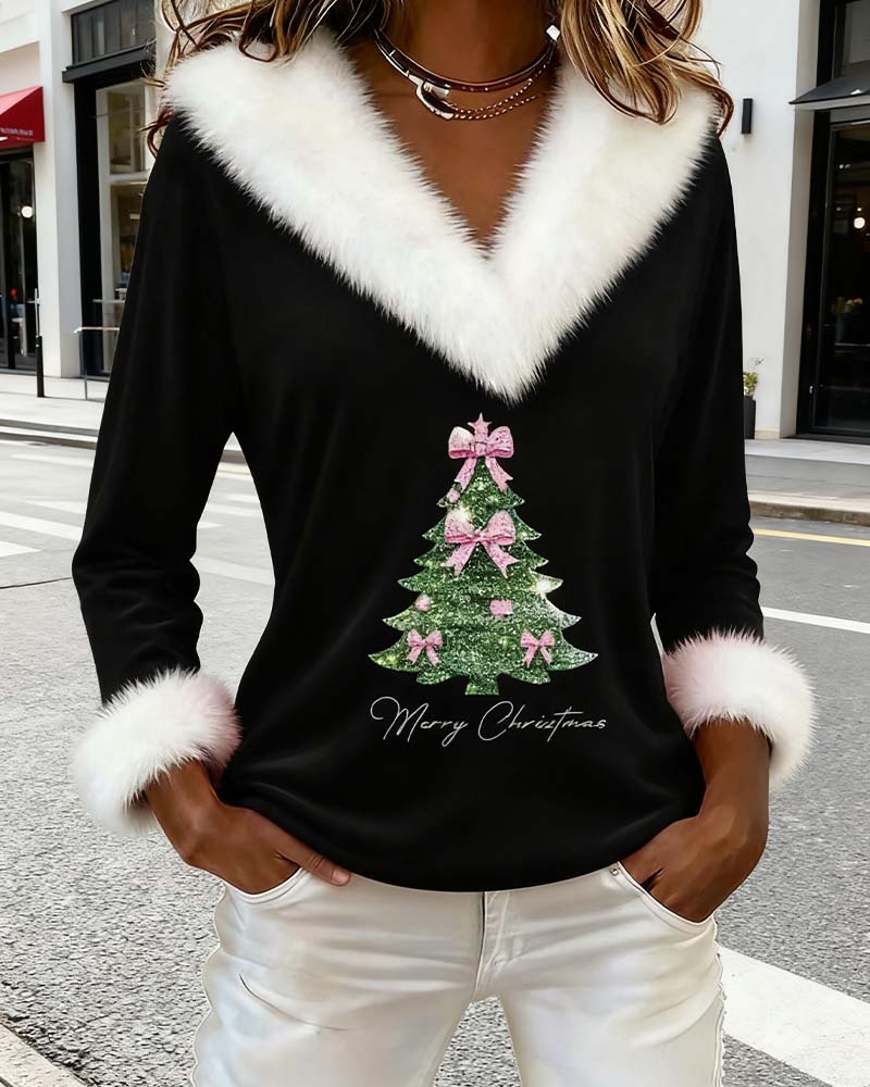 Janika - Warm Christmas V-Neck Sweater
