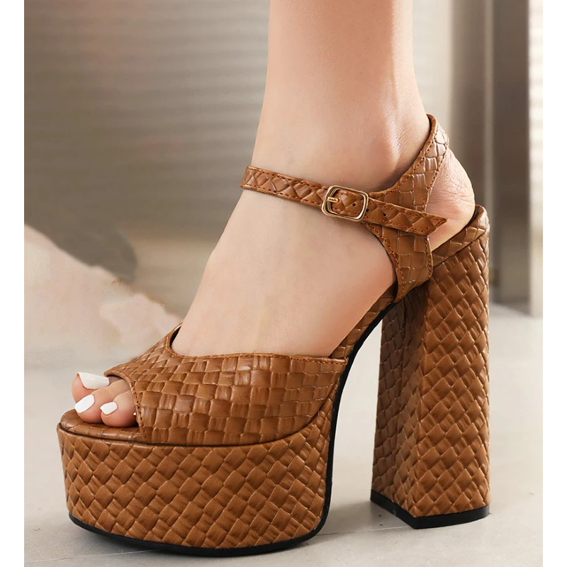 Aria Buckle Vegan Leather Heels