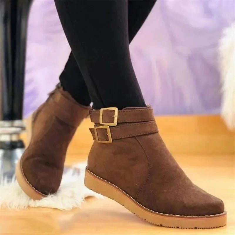Valenne - Women’s Ankle Boots with Double Buckle