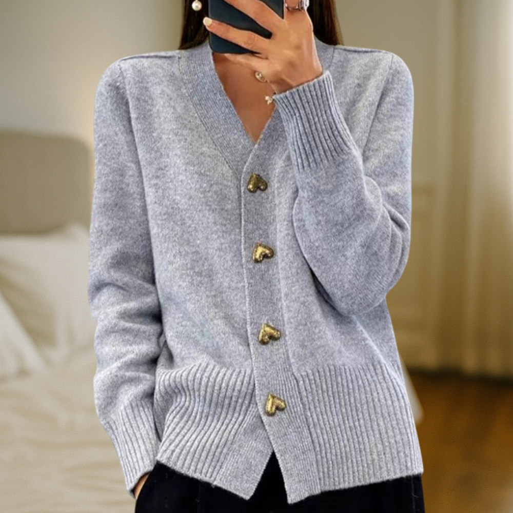 Adele | Elegant Cardigan with Heart Buttons