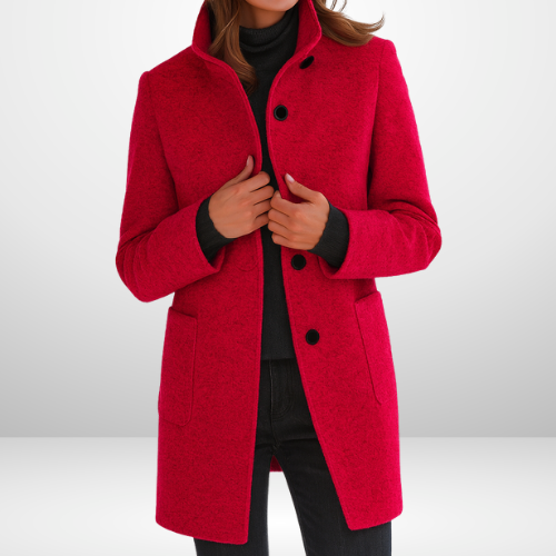 Valenne | Sleek Wool-Blend Tailored Coat