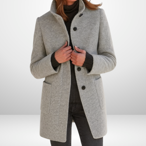 Valenne | Sleek Wool-Blend Tailored Coat