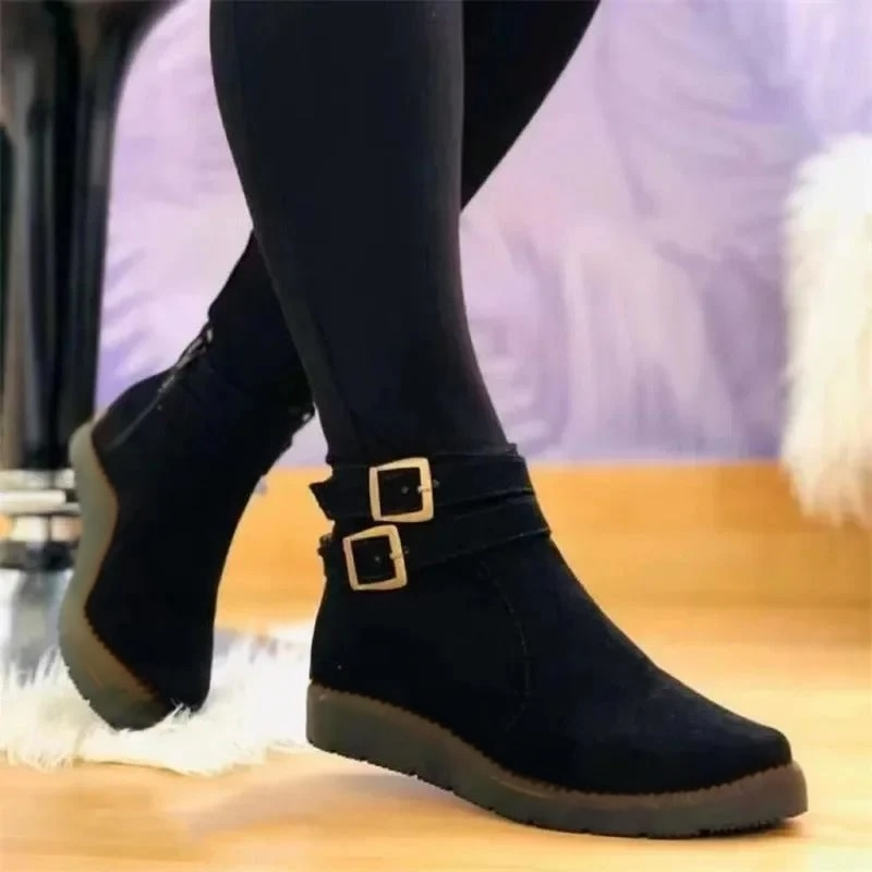 Valenne - Women’s Ankle Boots with Double Buckle