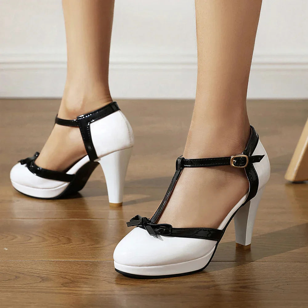 Aria Bow T-Strap Heels