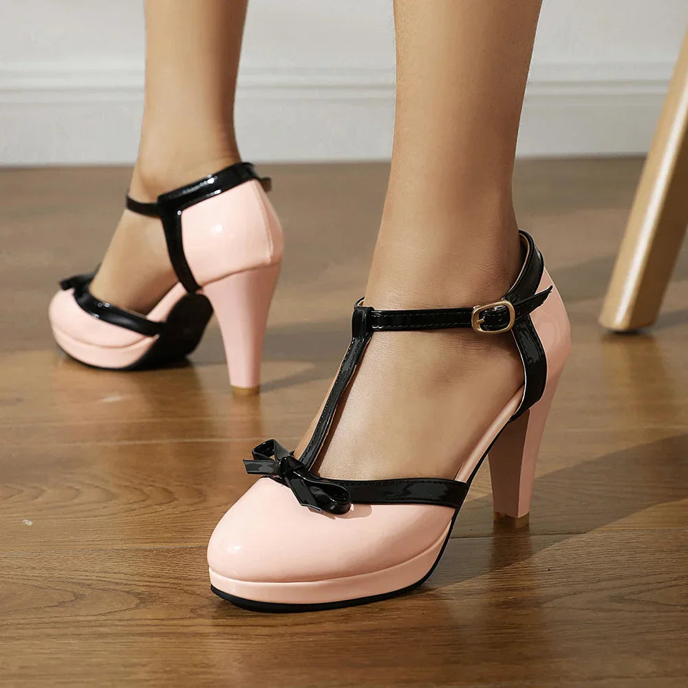 Aria Bow T-Strap Heels