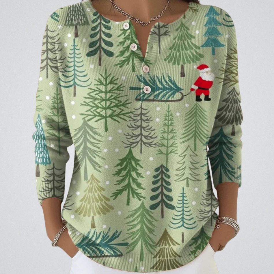 Moneeka - Christmas Sweater With Buttons