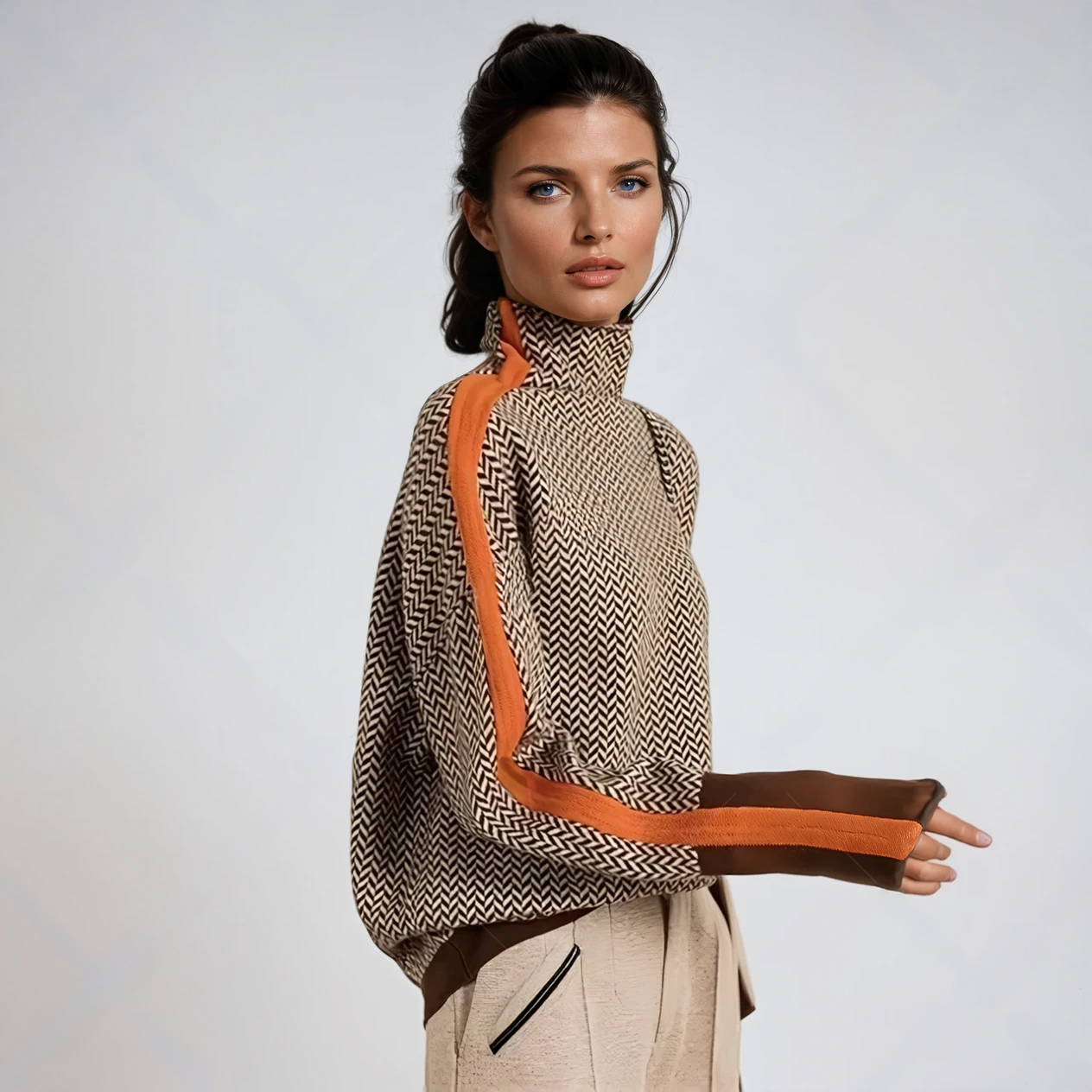 Valenne| Turtleneck with striking contrasting stripes