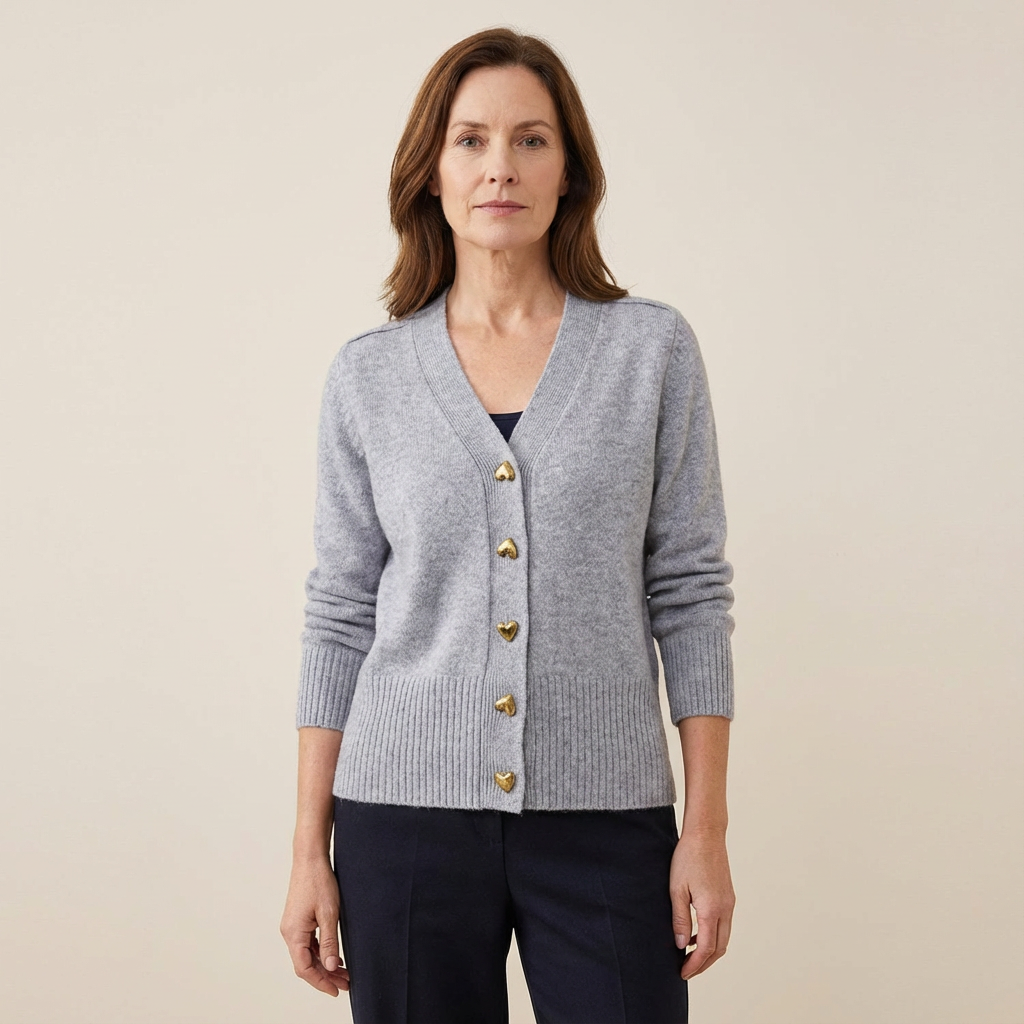 Adele | Elegant Cardigan with Heart Buttons